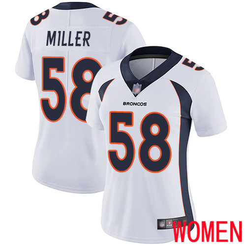 Women Denver Broncos #58 Von Miller White Vapor Untouchable Limited Player Football NFL Jersey